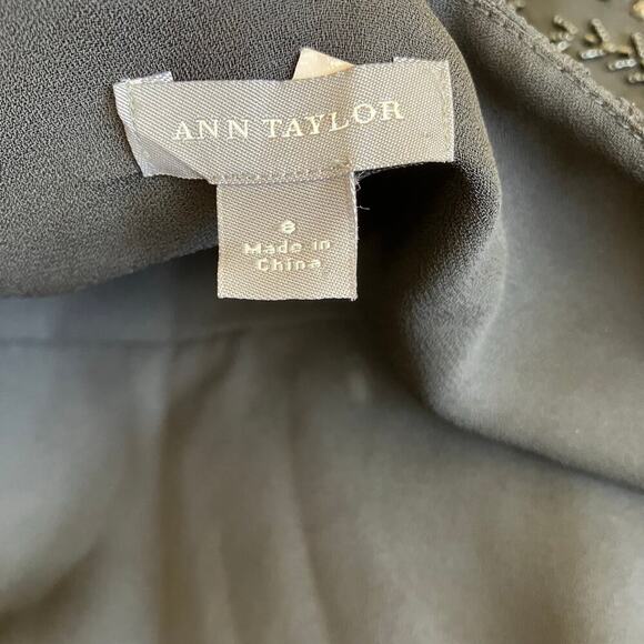 Ann Taylor 100% Silk Y2K Babydoll Prom Dress Midi Spaghetti Straps Beaded Flowy - Picture 11 of 16